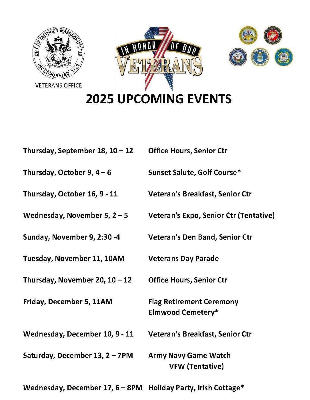 Veterans Events 2025